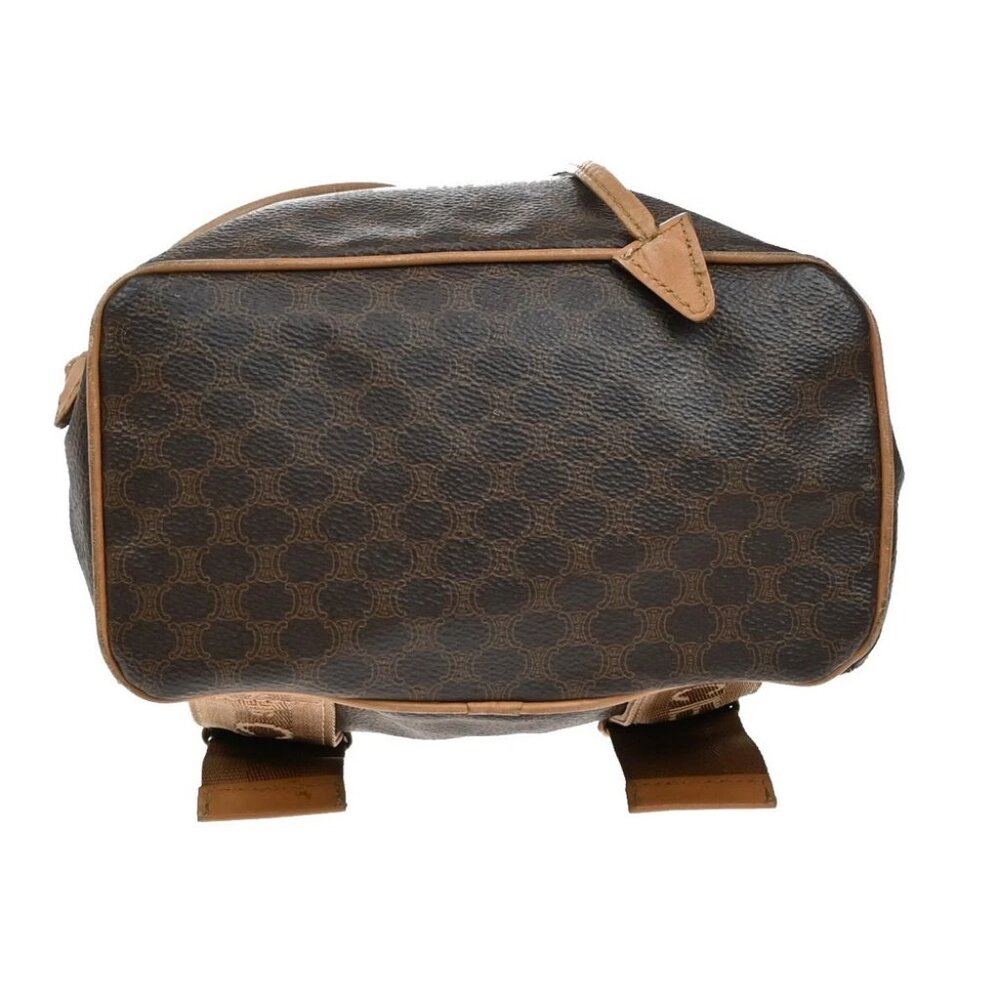 CELINE Logo Macadam Pattern Backpack Bag PVC Leather Brown GHW - Picture 5 of 15
